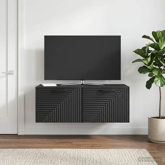 Nástěnná Tv Skříň Černá 78,5 X 41 X 30 Cm Kompozitní Dřevo