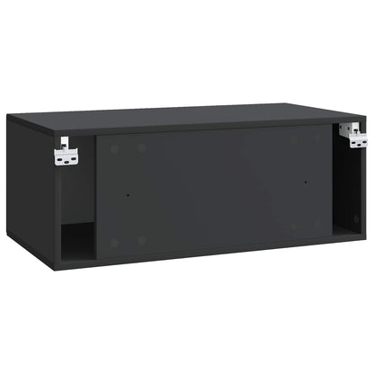 Nástěnná Tv Skříň Černá 78,5 X 41 X 30 Cm Kompozitní Dřevo