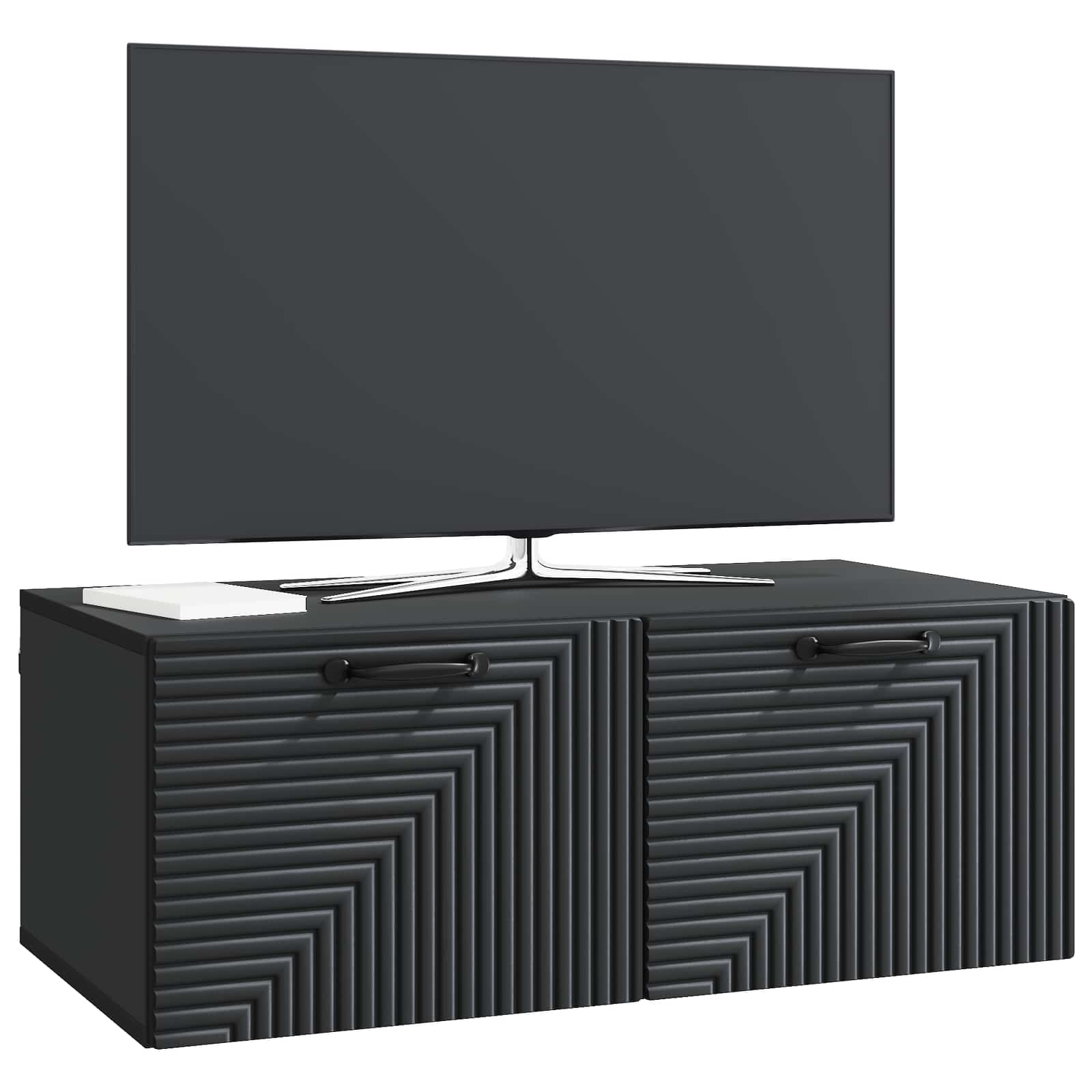 Nástěnná Tv Skříň Černá 78,5 X 41 X 30 Cm Kompozitní Dřevo