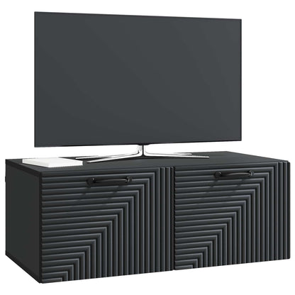 Nástěnná Tv Skříň Černá 78,5 X 41 X 30 Cm Kompozitní Dřevo