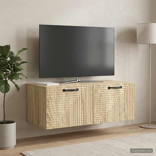 Nástěnná Tv Skříň Dub Sonoma 78,5 X 41 X 30 Cm Kompozitní Dřevo