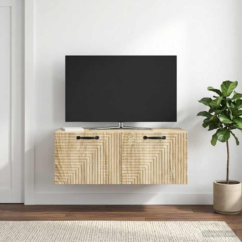 Nástěnná Tv Skříň Dub Sonoma 78,5 X 41 X 30 Cm Kompozitní Dřevo