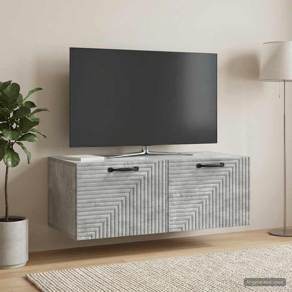 Nástěnná Tv Skříň Nástěnný Betonově Šedá 78,5 X 41 X 30 Cm
