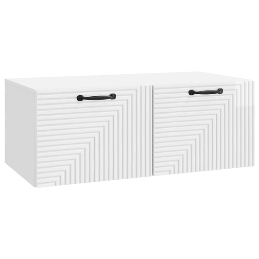 Nástěnná Tv Skříň Bílá S Vysokým Leskem 78,5 X 41 X 30 Cm
