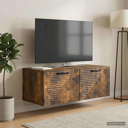 Nástěnná Tv Skříň Nástěnný Kouřový Dub 78,5 X 41 X 30 Cm