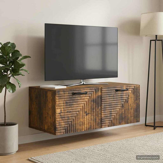 Nástěnná Tv Skříň Nástěnný Kouřový Dub 78,5 X 41 X 30 Cm