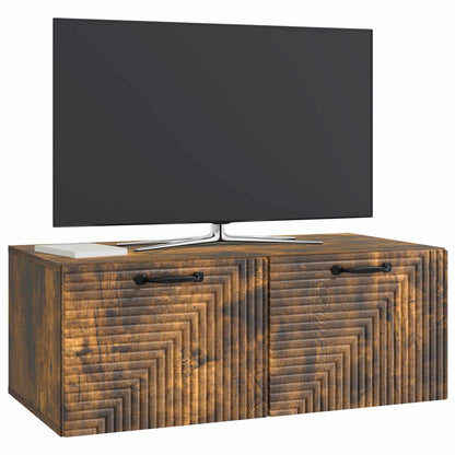 Nástěnná Tv Skříň Nástěnný Kouřový Dub 78,5 X 41 X 30 Cm