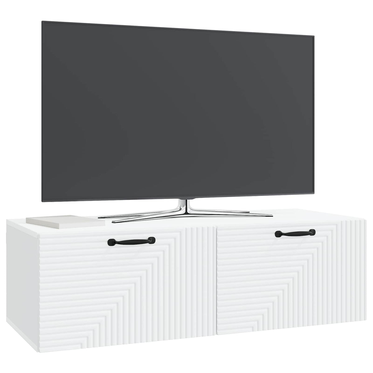 Nástěnná Tv Skříň Bílá 98 X 41 X 30 Cm Kompozitní Dřevo