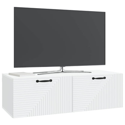Nástěnná Tv Skříň Bílá 98 X 41 X 30 Cm Kompozitní Dřevo
