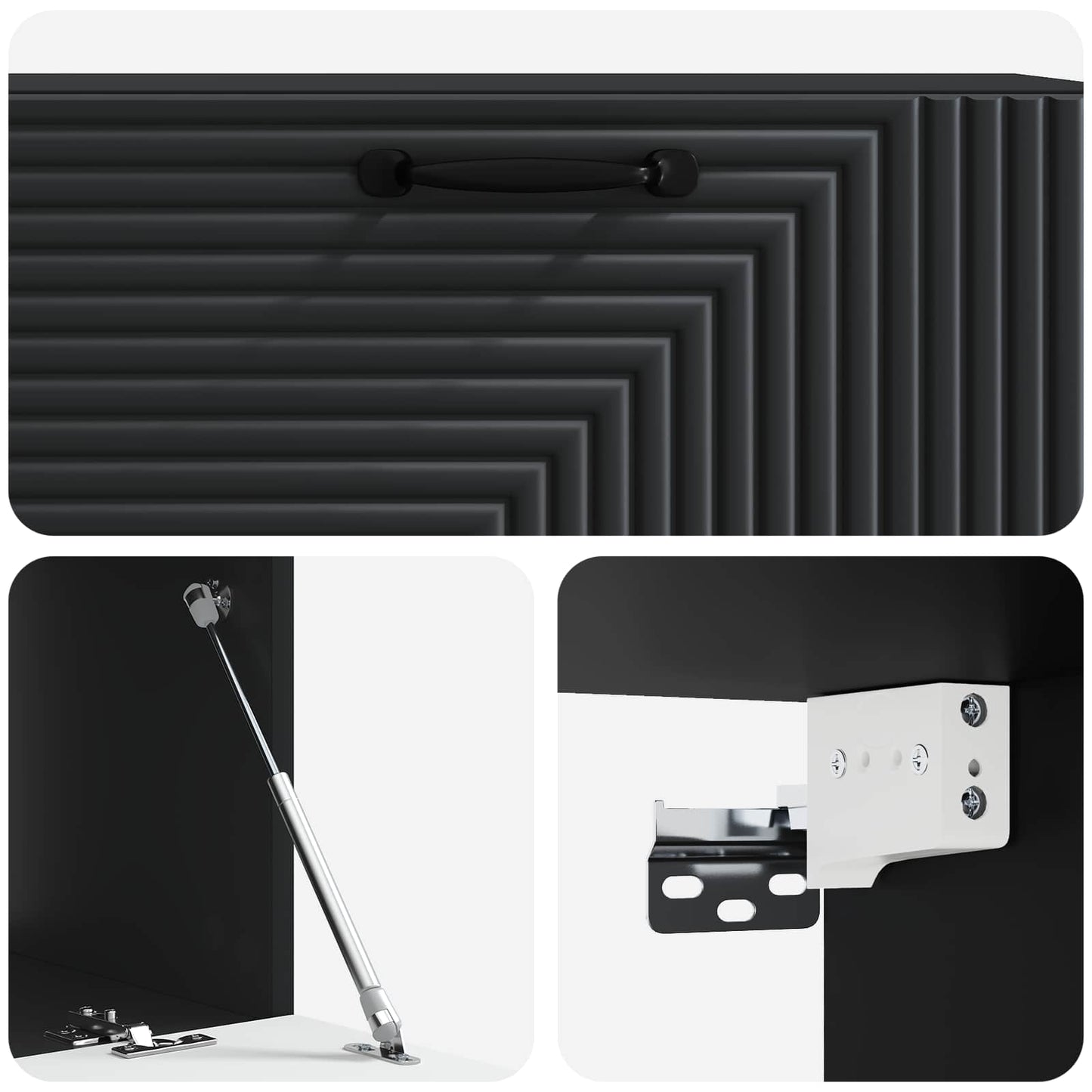 Nástěnná Tv Skříň Černá 98 X 41 X 30 Cm Kompozitní Dřevo