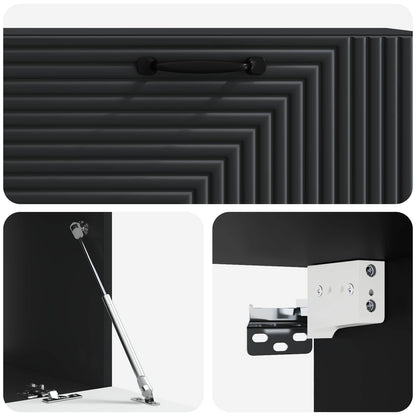 Nástěnná Tv Skříň Černá 98 X 41 X 30 Cm Kompozitní Dřevo