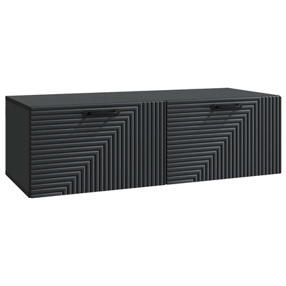 Nástěnná Tv Skříň Černá 98 X 41 X 30 Cm Kompozitní Dřevo