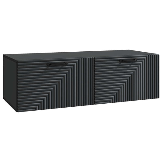 Nástěnná Tv Skříň Černá 98 X 41 X 30 Cm Kompozitní Dřevo