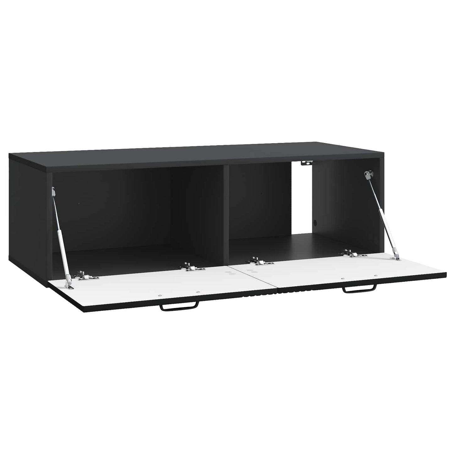 Nástěnná Tv Skříň Černá 98 X 41 X 30 Cm Kompozitní Dřevo
