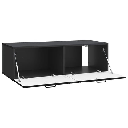Nástěnná Tv Skříň Černá 98 X 41 X 30 Cm Kompozitní Dřevo