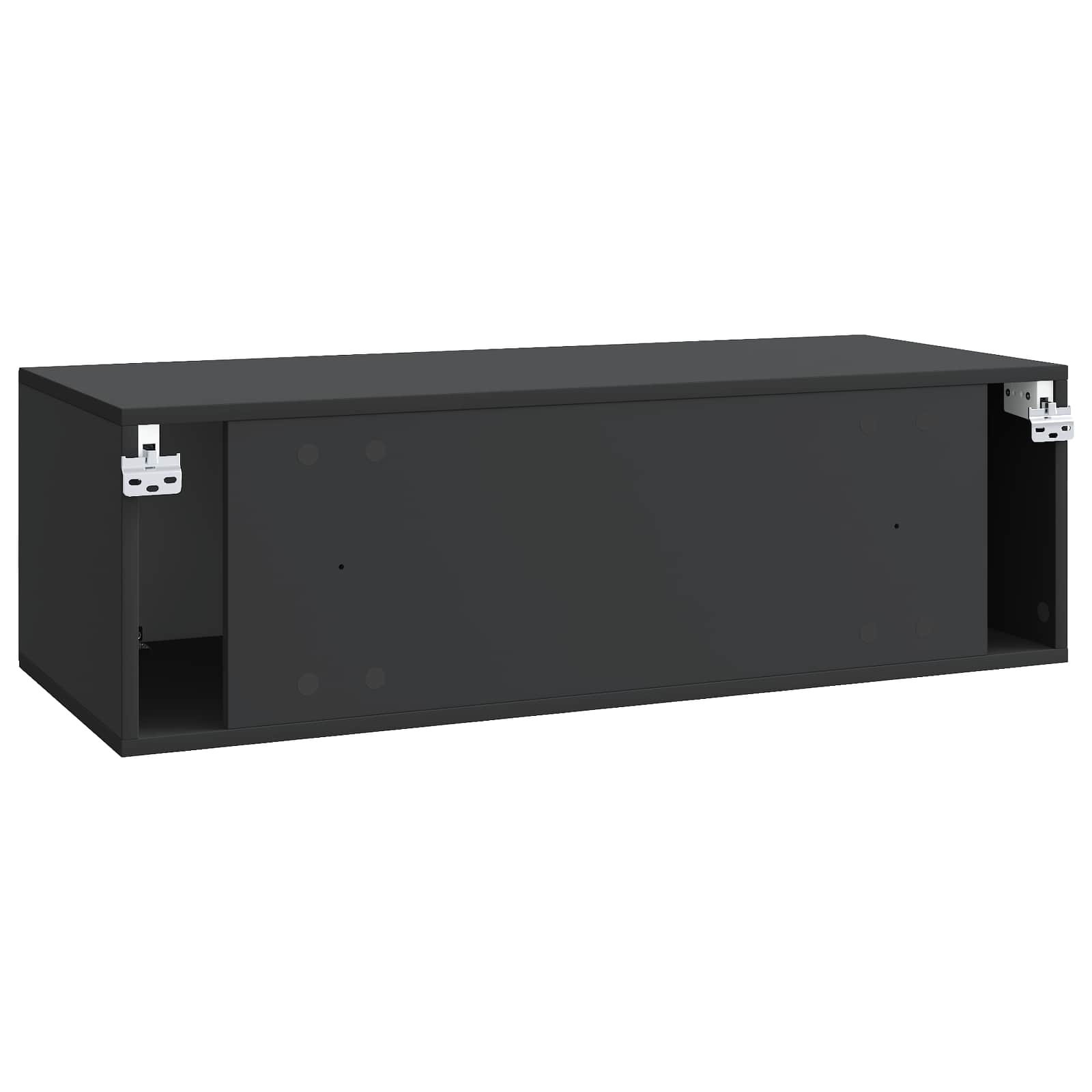 Nástěnná Tv Skříň Černá 98 X 41 X 30 Cm Kompozitní Dřevo