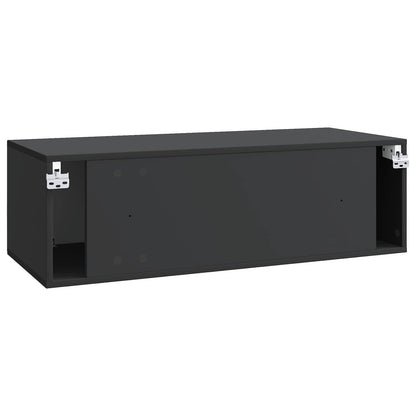 Nástěnná Tv Skříň Černá 98 X 41 X 30 Cm Kompozitní Dřevo