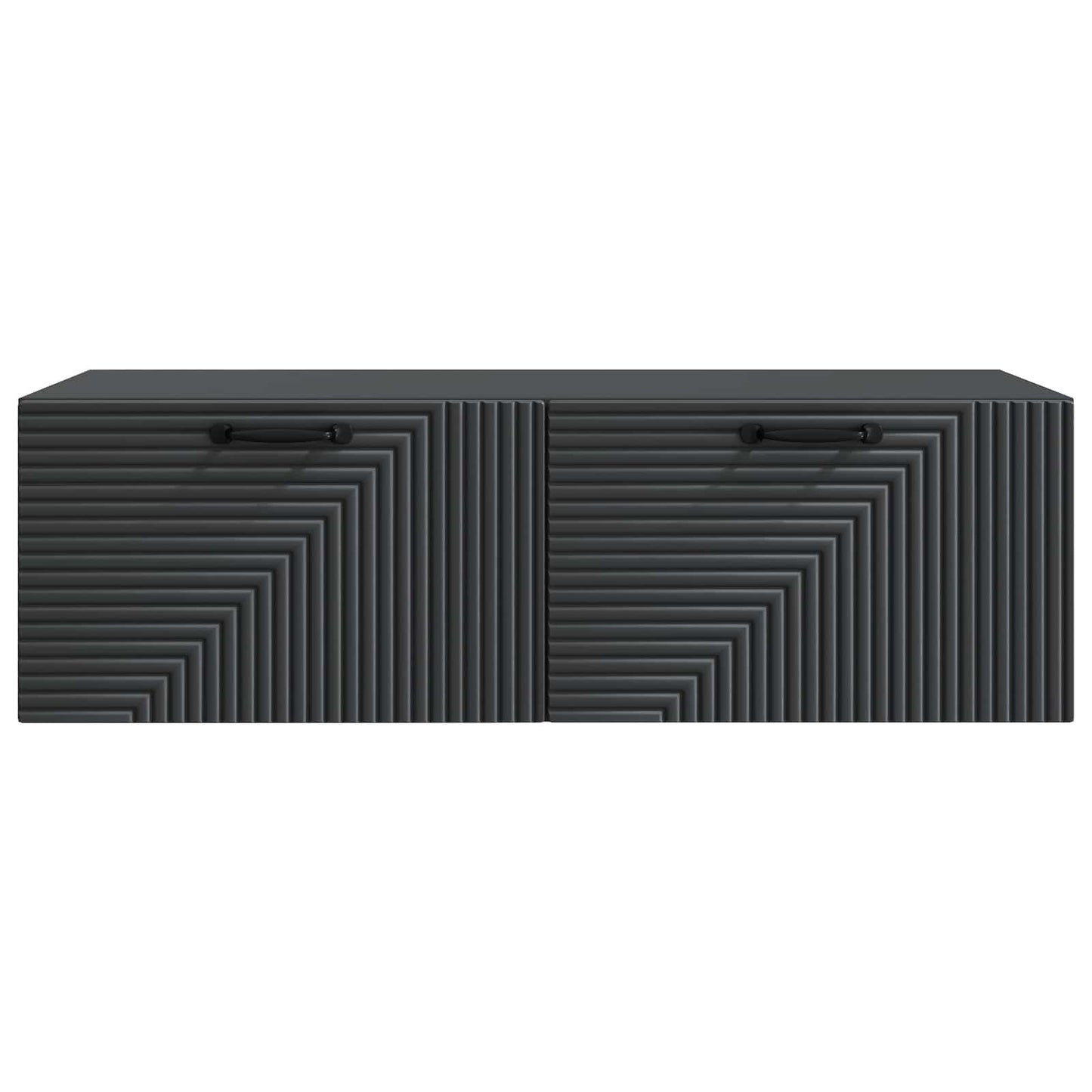 Nástěnná Tv Skříň Černá 98 X 41 X 30 Cm Kompozitní Dřevo