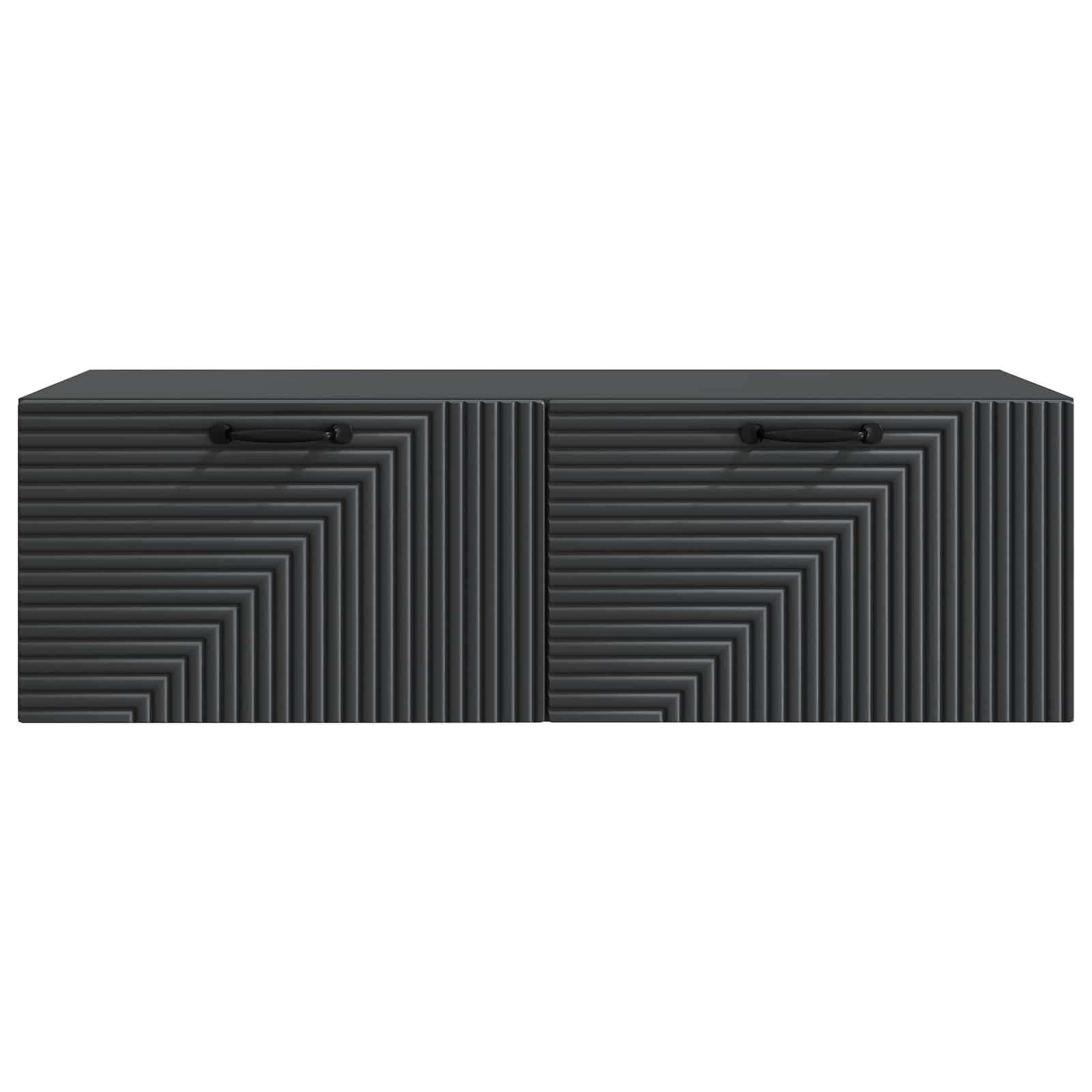 Nástěnná Tv Skříň Černá 98 X 41 X 30 Cm Kompozitní Dřevo