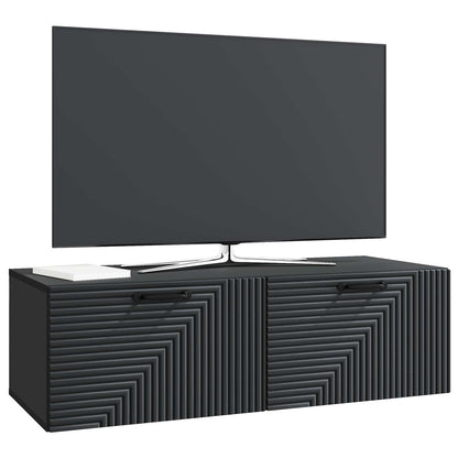 Nástěnná Tv Skříň Černá 98 X 41 X 30 Cm Kompozitní Dřevo