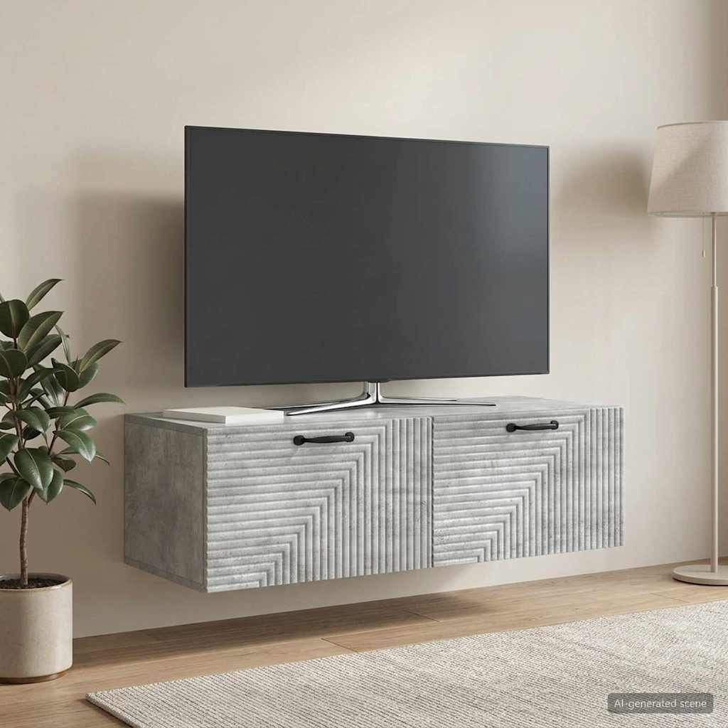 Nástěnná Tv Skříň Nástěnný Betonově Šedá 98 X 41 X 30 Cm