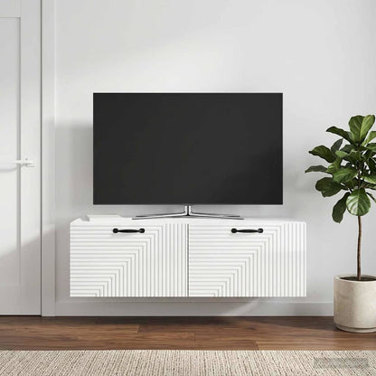 Nástěnná Tv Skříň Bílá S Vysokým Leskem 98 X 41 X 30 Cm