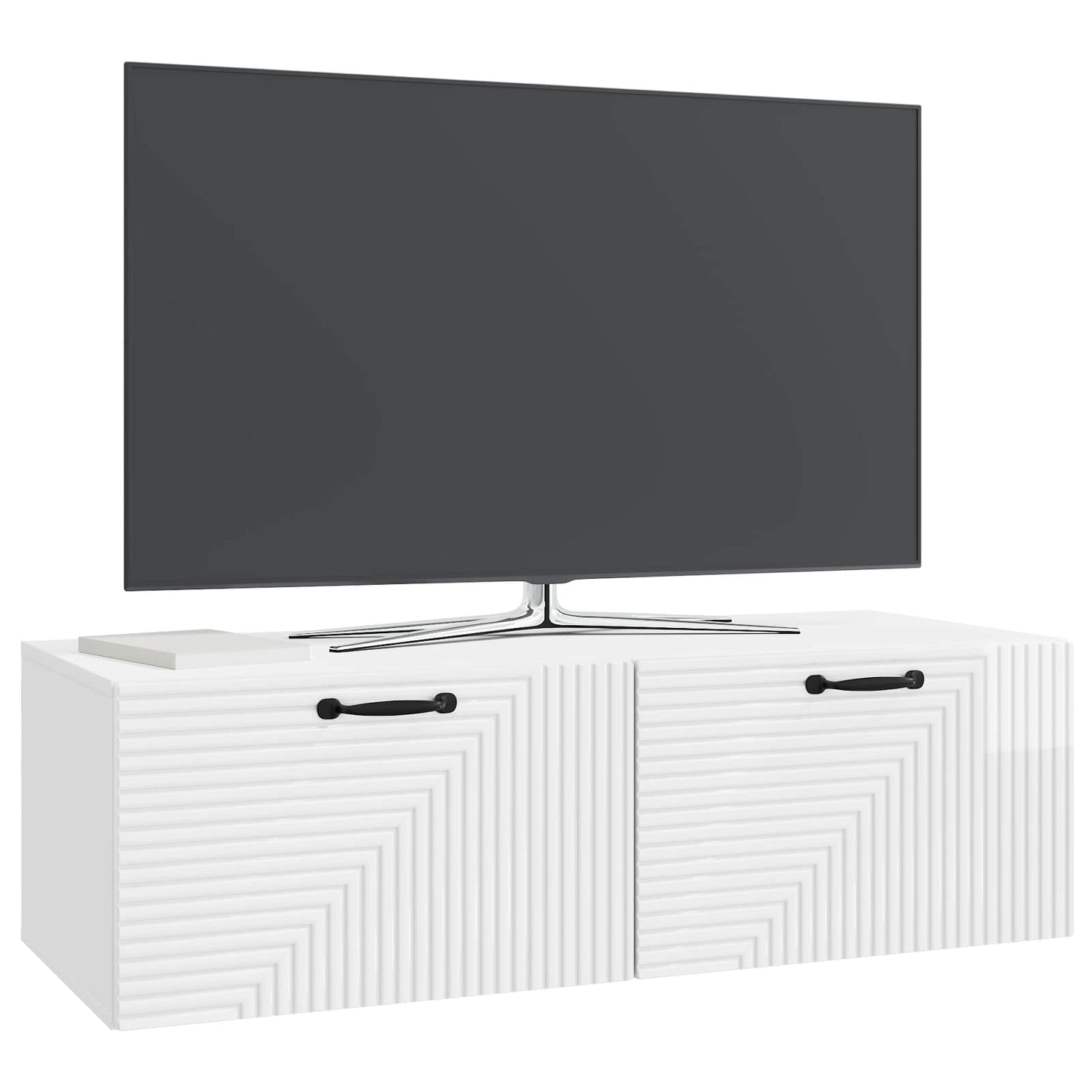 Nástěnná Tv Skříň Bílá S Vysokým Leskem 98 X 41 X 30 Cm