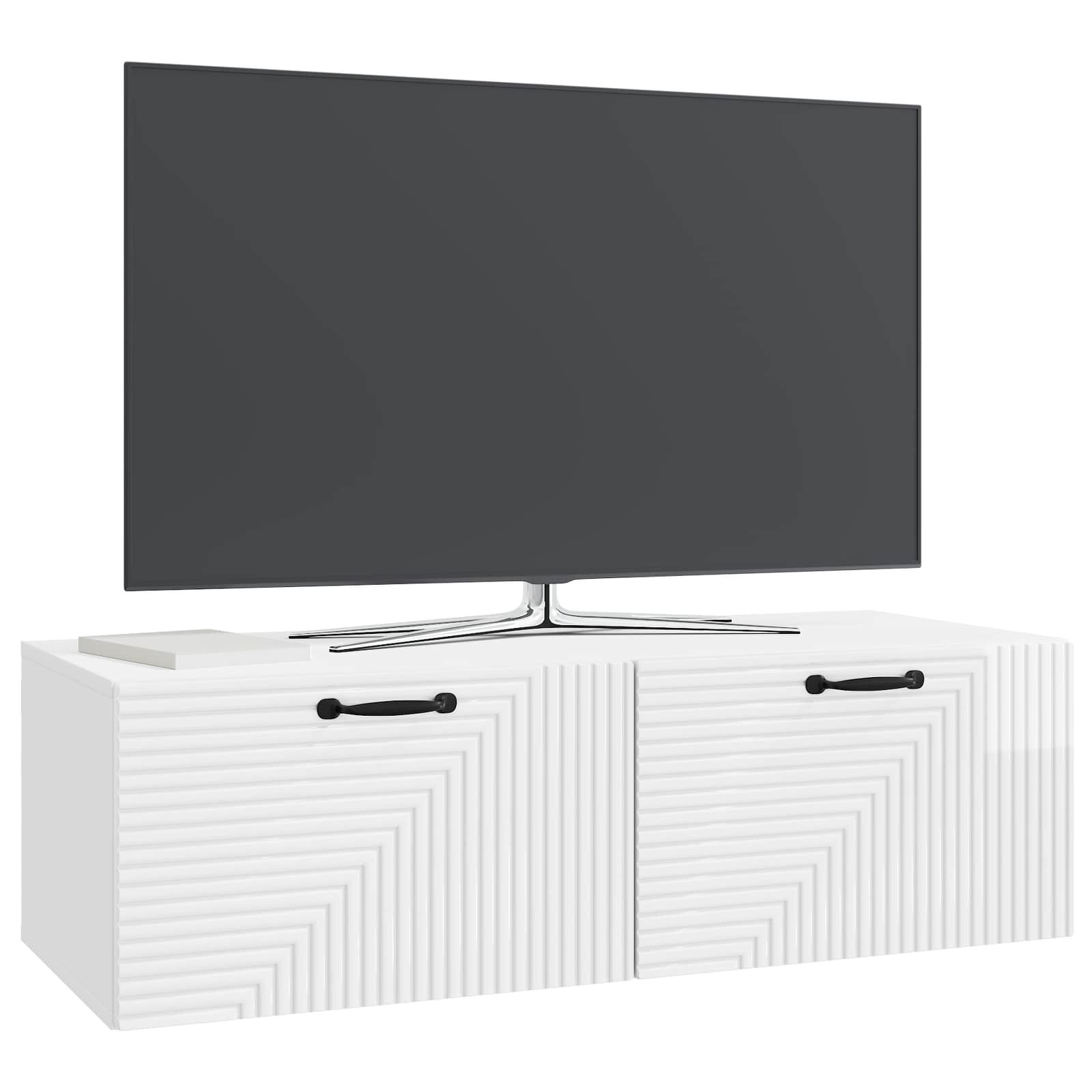 Nástěnná Tv Skříň Bílá S Vysokým Leskem 98 X 41 X 30 Cm