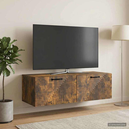 Nástěnná Tv Skříň Kouřový Dub 98 X 41 X 30 Cm Kompozitní Dřevo