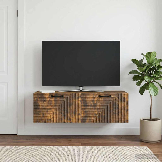 Nástěnná Tv Skříň Kouřový Dub 98 X 41 X 30 Cm Kompozitní Dřevo