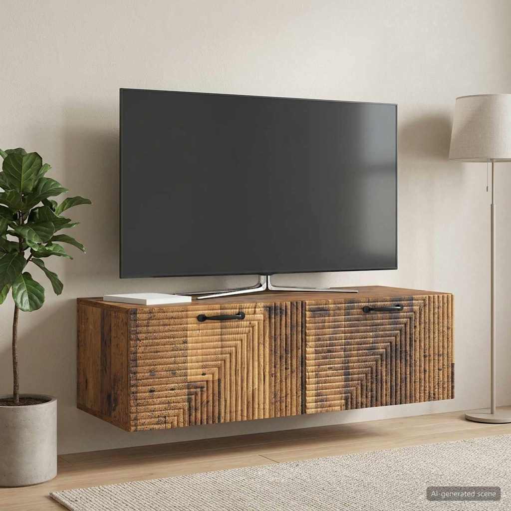 Nástěnná Tv Skříň Staré Dřevo 98 X 41 X 30 Cm Kompozitní Dřevo