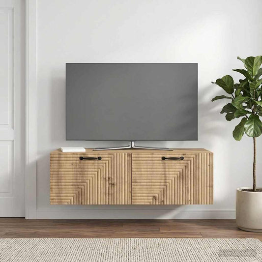 Nástěnná Tv Skříň 98 X 41 X 30 Cm Dub Artisan Kompozitní Dřevo
