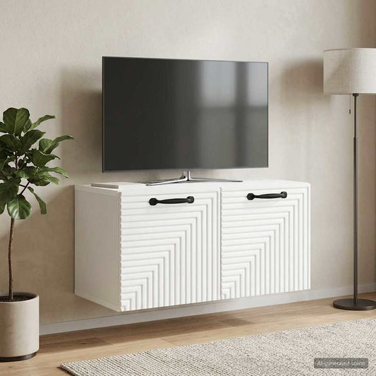 Nástěnná Tv Skříň Bílá 59,5 X 31 X 30 Cm Kompozitní Dřevo