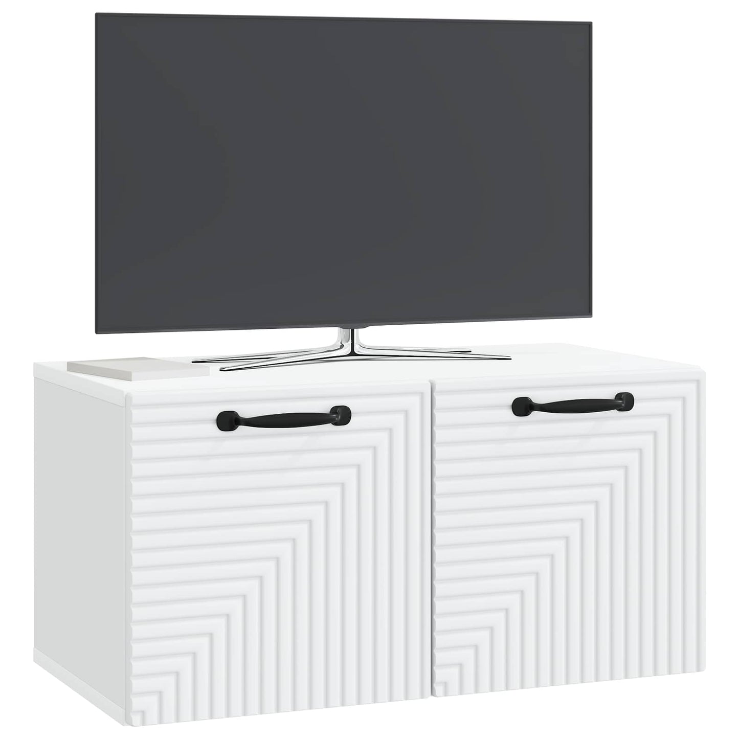 Nástěnná Tv Skříň Bílá 59,5 X 31 X 30 Cm Kompozitní Dřevo
