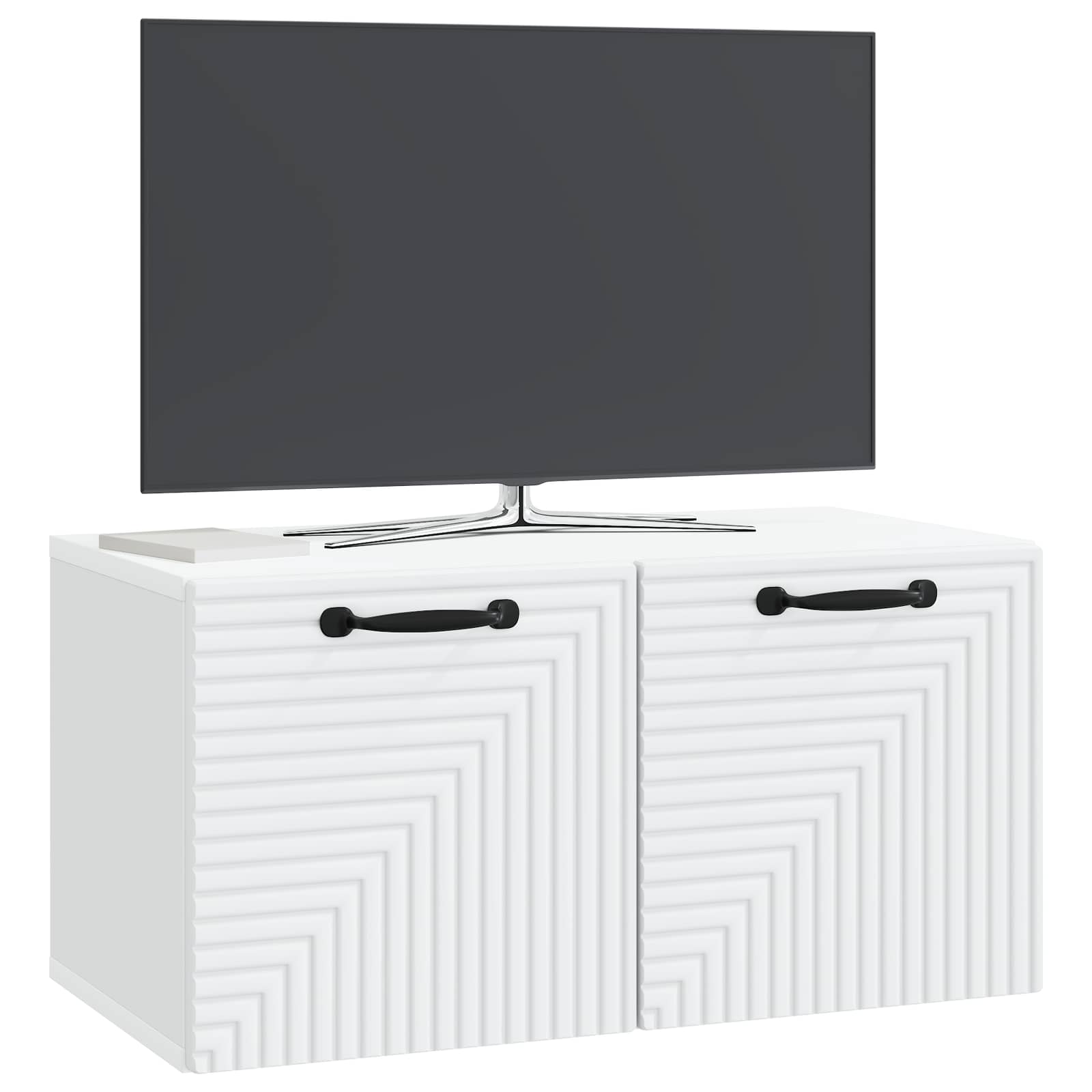 Nástěnná Tv Skříň Bílá 59,5 X 31 X 30 Cm Kompozitní Dřevo