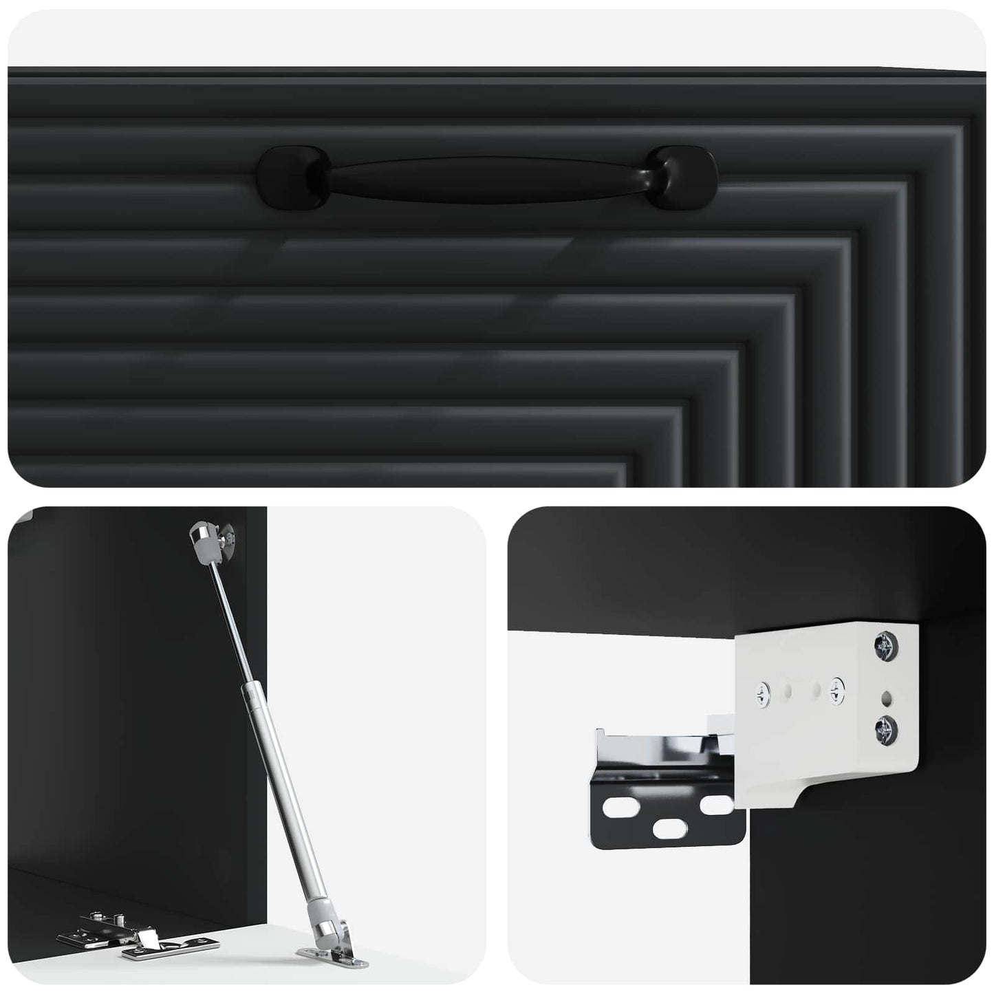 Nástěnná Tv Skříň Černá 59,5 X 31 X 30 Cm Kompozitní Dřevo