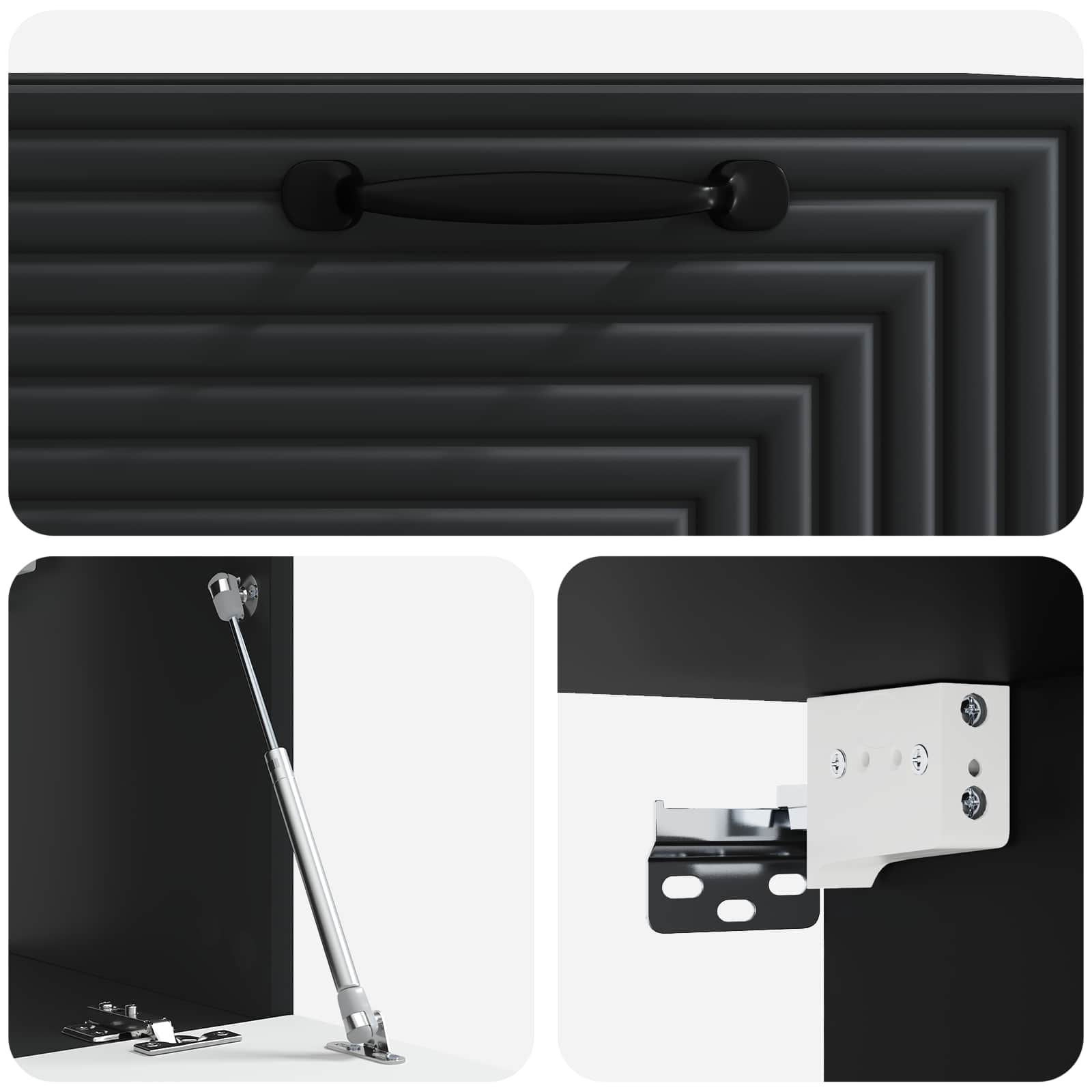 Nástěnná Tv Skříň Černá 59,5 X 31 X 30 Cm Kompozitní Dřevo