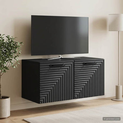 Nástěnná Tv Skříň Černá 59,5 X 31 X 30 Cm Kompozitní Dřevo