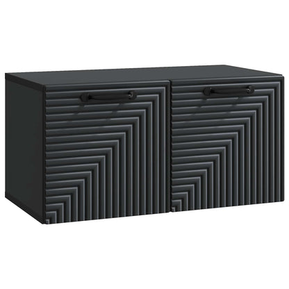 Nástěnná Tv Skříň Černá 59,5 X 31 X 30 Cm Kompozitní Dřevo