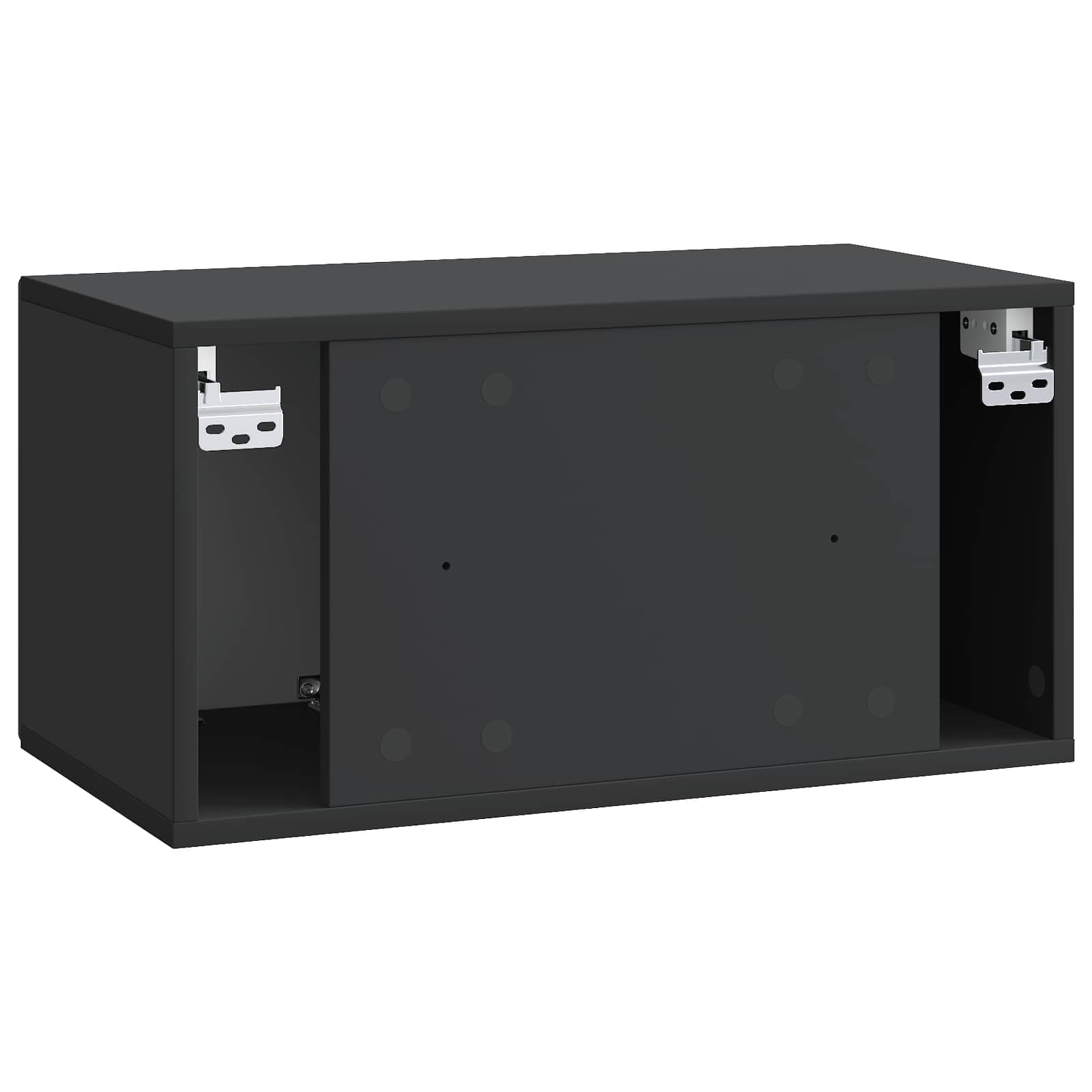 Nástěnná Tv Skříň Černá 59,5 X 31 X 30 Cm Kompozitní Dřevo