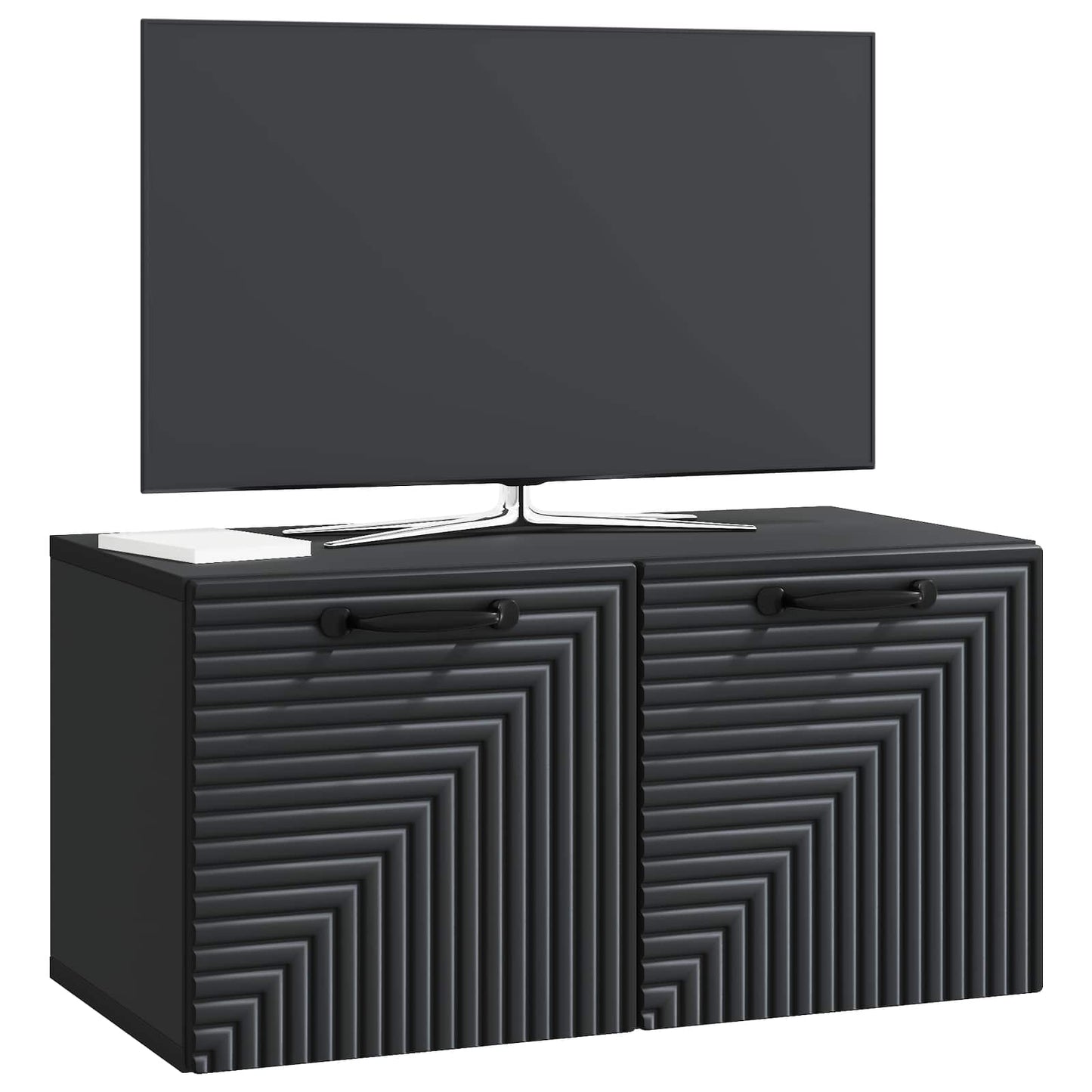 Nástěnná Tv Skříň Černá 59,5 X 31 X 30 Cm Kompozitní Dřevo