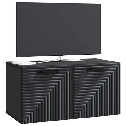 Nástěnná Tv Skříň Černá 59,5 X 31 X 30 Cm Kompozitní Dřevo