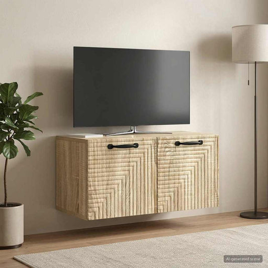 Nástěnná Tv Skříň Dub Sonoma 59,5 X 31 X 30 Cm Kompozitní Dřevo