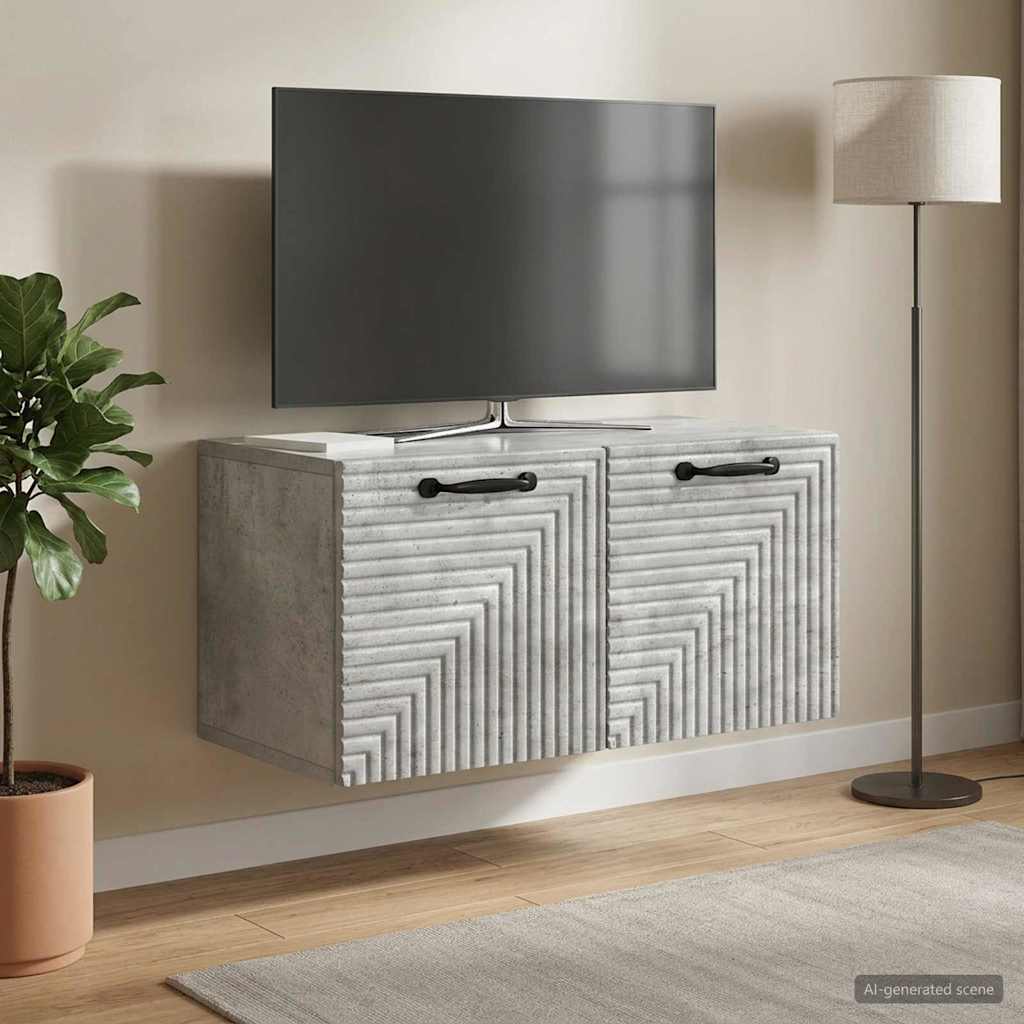 Nástěnná Tv Skříň Nástěnný Betonově Šedá 59,5 X 31 X 30 Cm