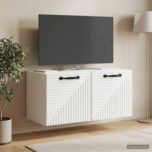 Nástěnná Tv Skříň Bílá S Vysokým Leskem 59,5 X 31 X 30 Cm