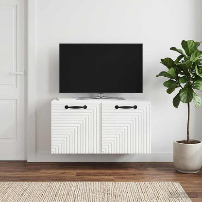 Nástěnná Tv Skříň Bílá S Vysokým Leskem 59,5 X 31 X 30 Cm