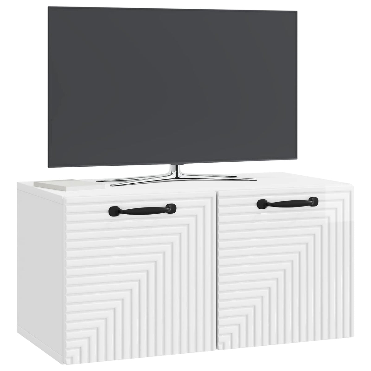 Nástěnná Tv Skříň Bílá S Vysokým Leskem 59,5 X 31 X 30 Cm