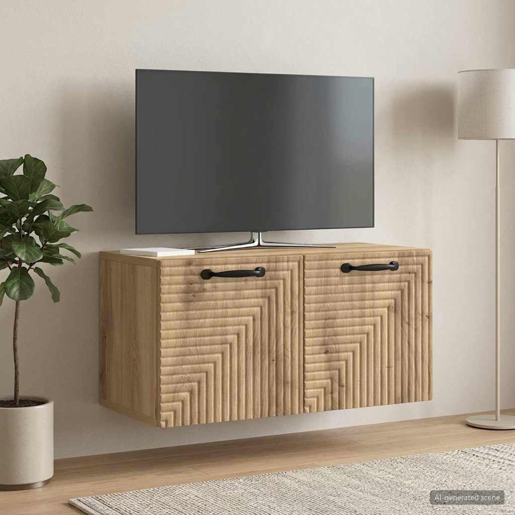Nástěnná Tv Skříň 59,5 X 31 X 30 Cm Dub Artisan