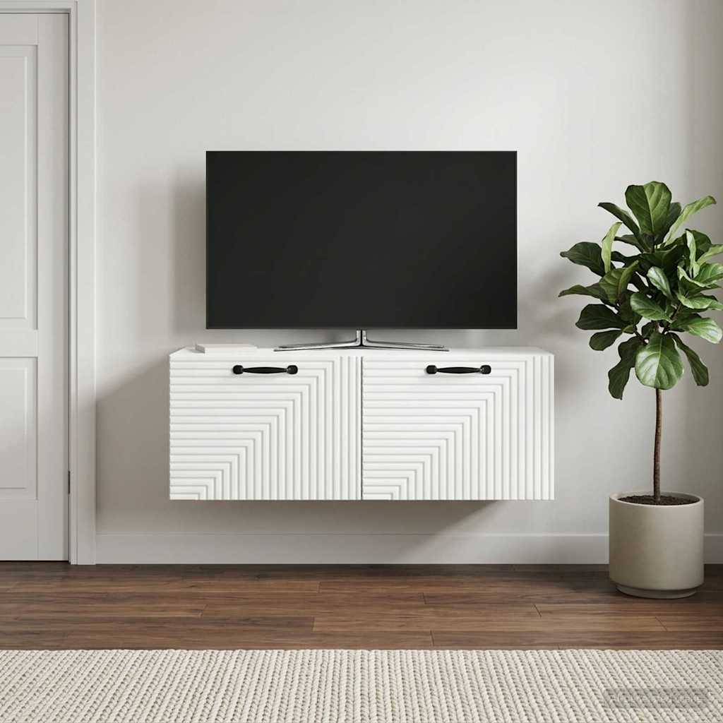 Nástěnná Tv Skříň Bílá 78,5 X 31 X 30 Cm Kompozitní Dřevo