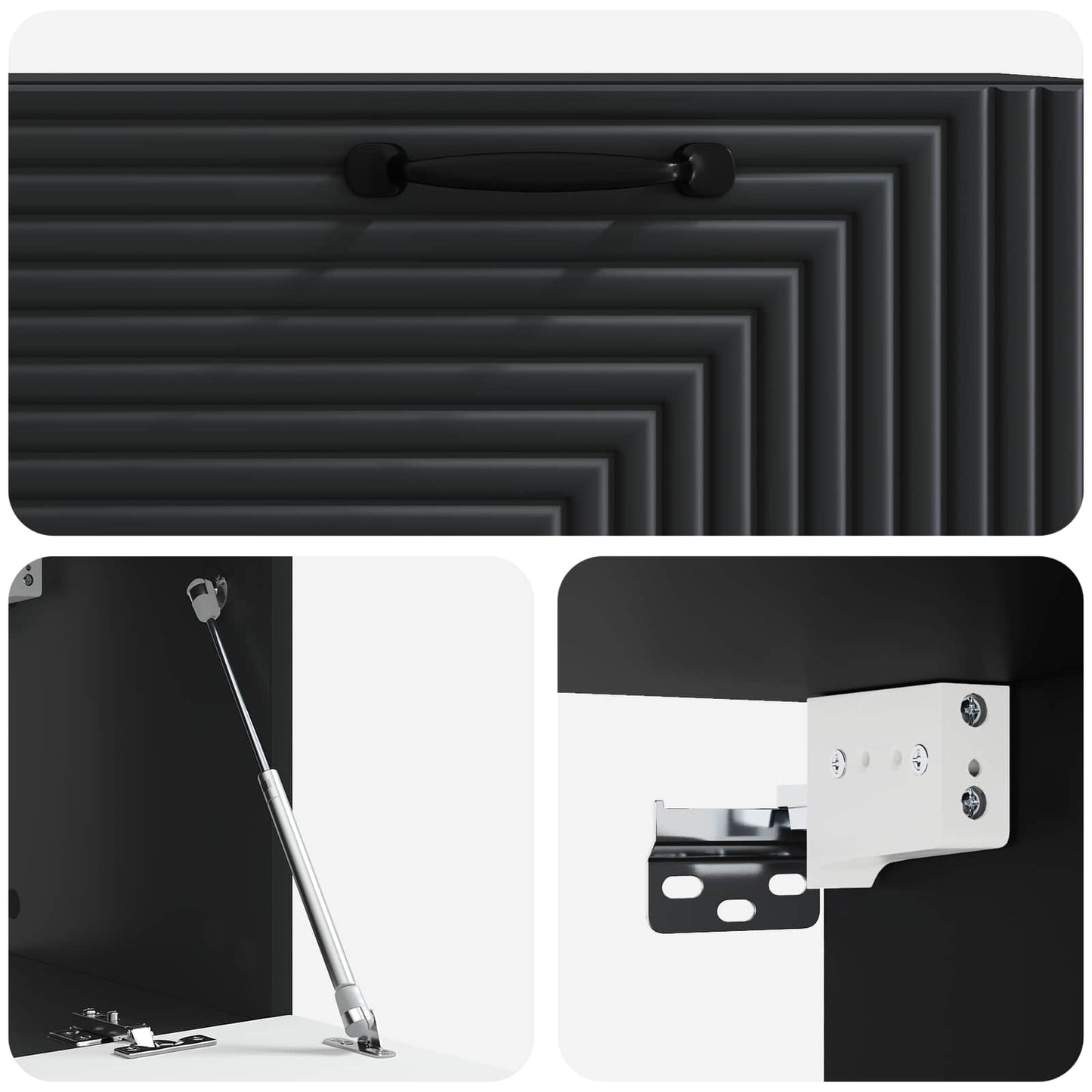 Nástěnná Tv Skříň Černá 78,5 X 31 X 30 Cm Kompozitní Dřevo